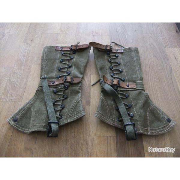 Paire de guetres militaire arme franaise TTA / 1952