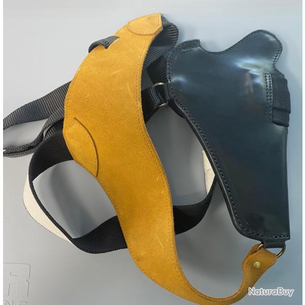 Vintage et rare : holster cuir d'paule Scorpion  droitier pour  SMITH&WESSON carcasse K jusqu' 4