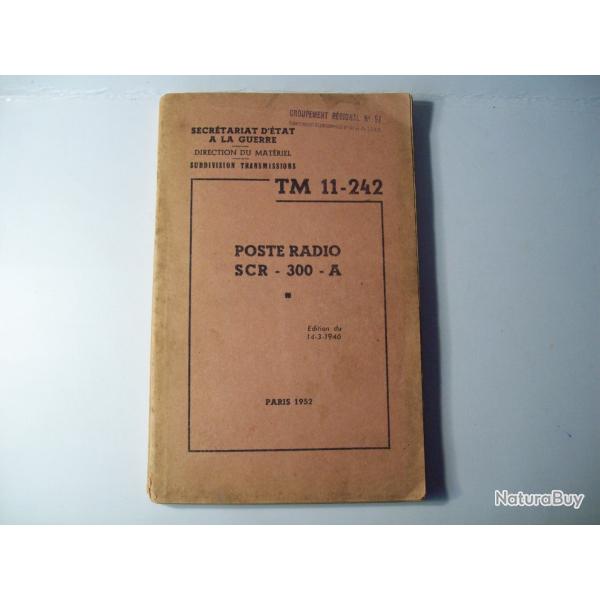 militaria TM 11-242 poste radio SCR-300-A  (BC 1000) U.S.