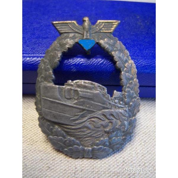 Kriegsmarine  RARE   Brevet de Vedette Rapide 1er modle 100 % originale  aubzeichen  x