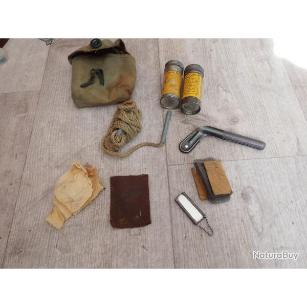 Trousse de nettoyage pour fusil 1889, 96/11, K11 ou K31 - Rubin Schmidt Suisse (pot graisse jaune)