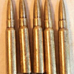 Lot de 5 cartouches munitions balles DENIX 7,92 K98 MAUSER - ref EBR24CAD019