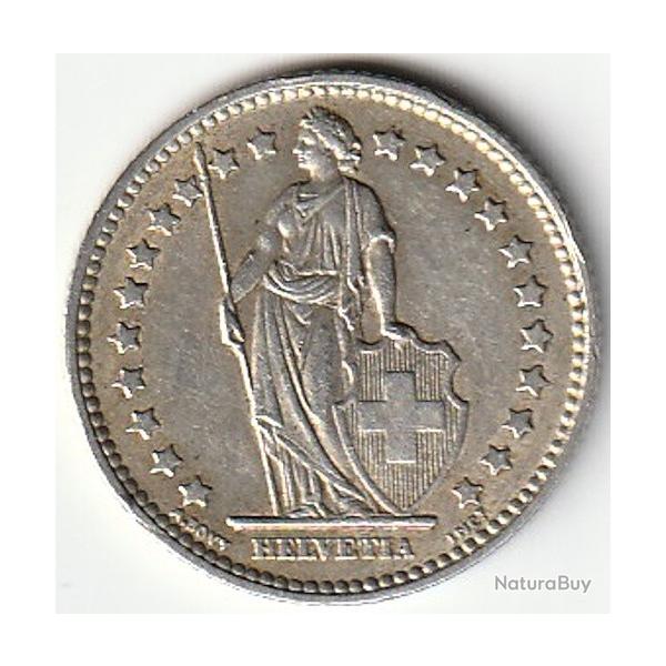 Pice de Monnaie Suisse 1 franc Helvetia debout argent 1956