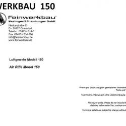 notice carabine FEINWERKBAU 150 (envoi par mail) - VENDU PAR JEPERCUTE (m2409)