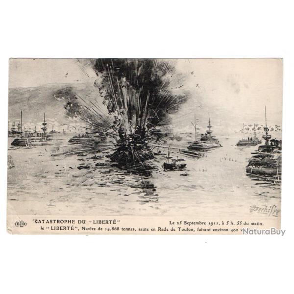 CPA - MARINE GUERRE- Catastrophe du "La Libert" LES PAVES -N 1057