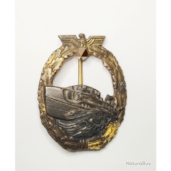 Insigne Schnellboot 1er type Kriegsmarine avec marquage WW2 ORIGINAL