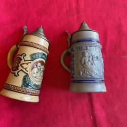 Lot de deux chopes de bières allemandes, pas de prix de réserve