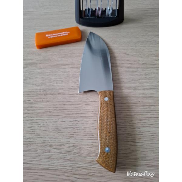 Couteau de cuisine : Brisa Chef 160 Micarta Moutarde + Aiguiseur SKRANDE IKEA