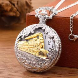 Montre de Poche à GOUSSET Motif train a vapeur