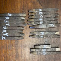 Alphabet à frapper d'armurier en lettres Anglaises