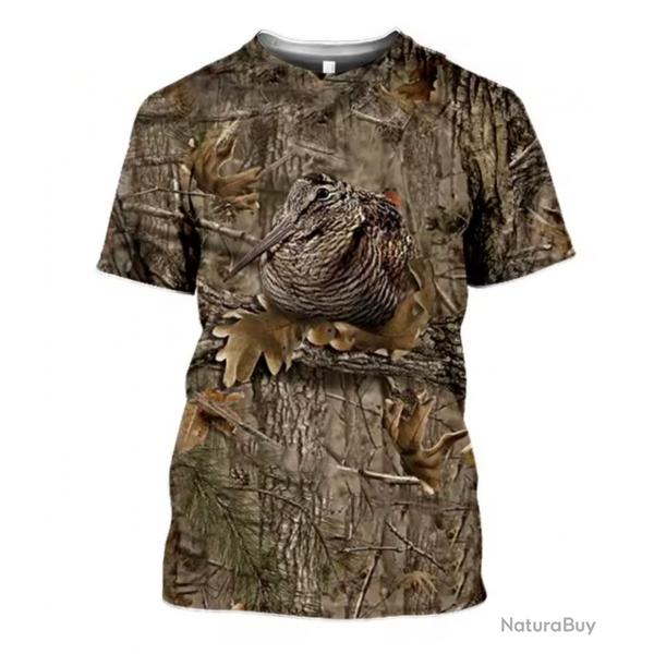 ENCHERE T-shirt Chasse 3D Motif au Choix