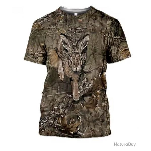 TOP ENCHERE T-shirt Chasse 3D Motif au Choix