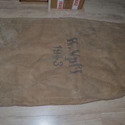 Sac en toile de jute  Allemand Deuxième Guerre Mondiale. H.vpfl. 1943 1939/1945 (21)