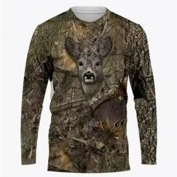 TOP ENCHERE T-shirt Chasse 3D Manche Longue Motif et taille au Choix