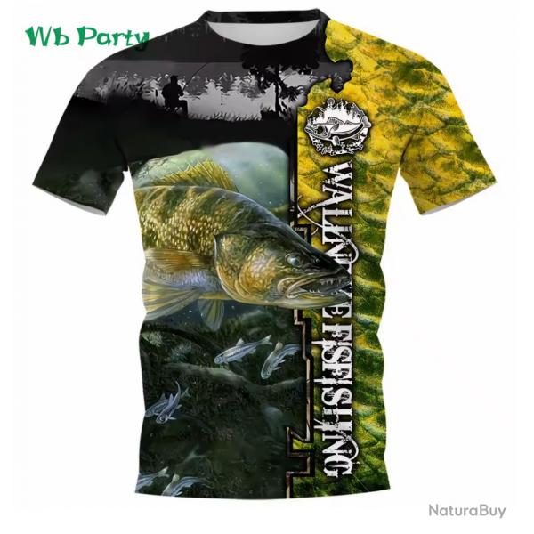 TOP ENCHERE T-Shirt de Pche 3D Motif et Taille au Choix