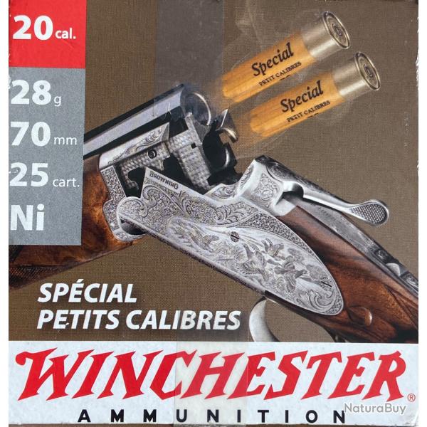 Cal. 20, n6, 28 g 70 mm, 25 cartouches Ni . Winchester