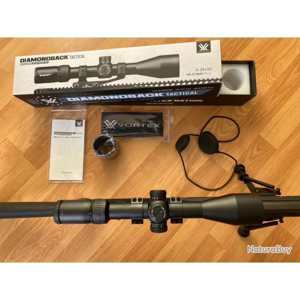 Lunette VORTEX DiamondBack Tactical 6-24x50 FFP - Rticule EBR-2C (MOA)