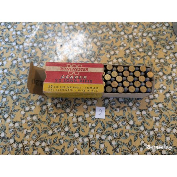 Boite de 50 Cartouches Winchester Leader 22lr annes 1950 collection n2