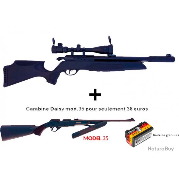 PACK COMBIN ! PACK-1 Carabine Arrow Gamo C. 5,5 mm + Carabine PCP  pompe Daisy mod. 35 Cal. 4,5 mm