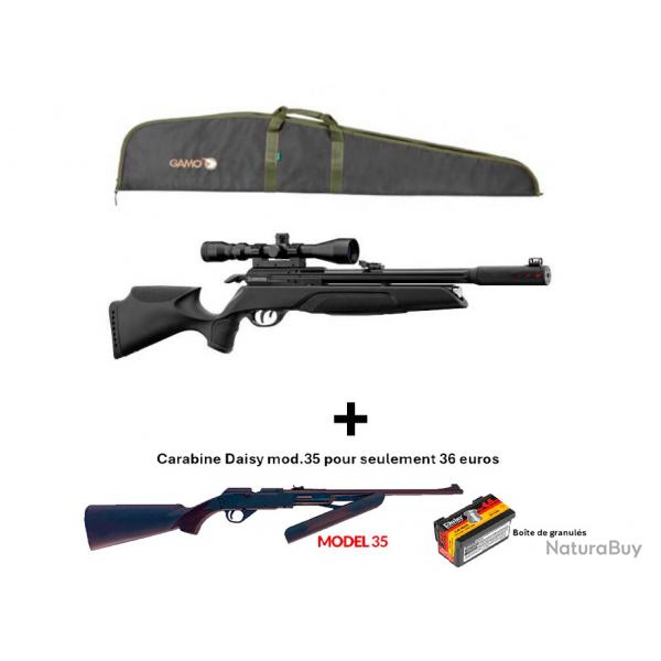 PACK COMBIN ! PACK-2 Carabine Arrow Gamo C. 4,5 mm + Carabine PCP  pompe Daisy mod. 35 Cal. 4,5 mm