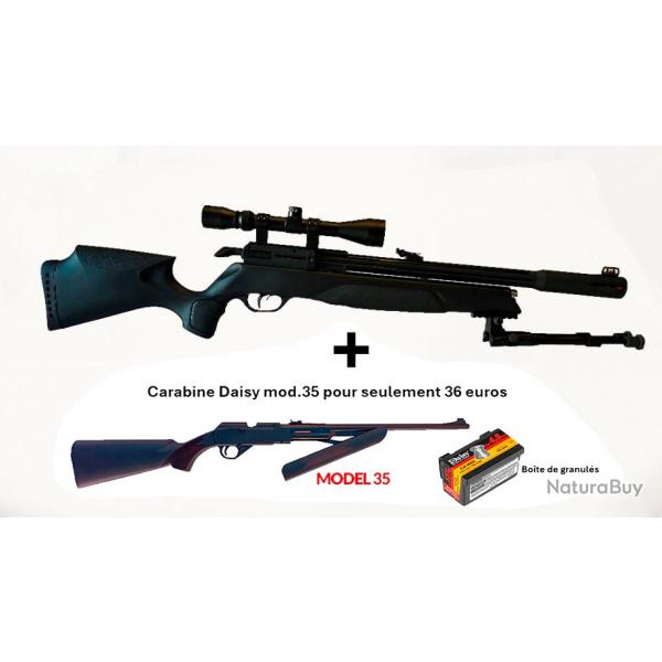 PACK COMBIN ! PACK-4 Carabine Arrow Gamo C. 5,5 mm + Carabine PCP  pompe Daisy mod. 35 Cal. 4,5 mm