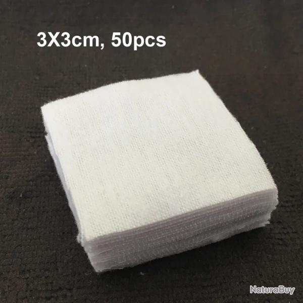 Patch en flanelle 100% coton - 3x3cm - 50 pices