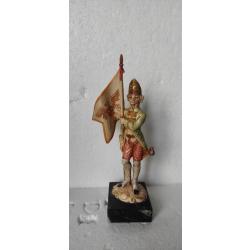 SOLDAT PORTE DRAPEAU VINTAGE + Chevalier en plomb  DUC DE BOURBON