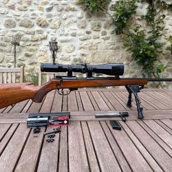 Carabine Walther KKJ  22LR - lunette Zeiss 2,5-10x52, bipied et réducteur de son