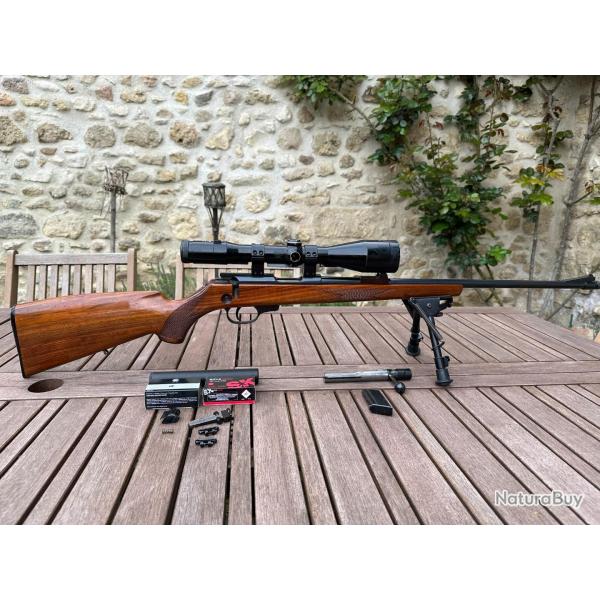 Carabine Walther KKJ  22LR - lunette Zeiss 2,5-10x52, bipied et rducteur de son
