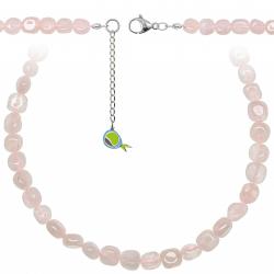 Collier en quartz rose - Perles roulées 8 à 12 mm - 50 cm