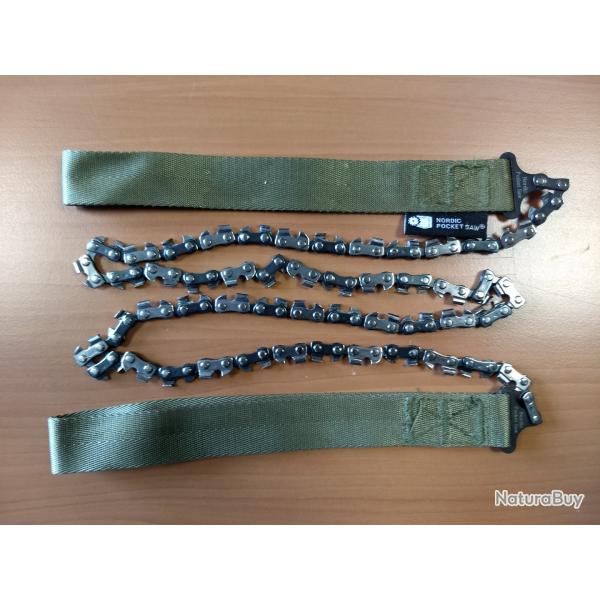 *** Nordic Pocket Saw X-Long Verte - Chane 930mm - Manche Nylon - Etui Nylon ***