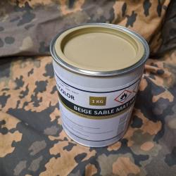 Pot de 1 kg de peinture mate beige sable AFRIKAKORPS WW2 ( BMW DKW KUBELWAGEN KETTENKRAD )