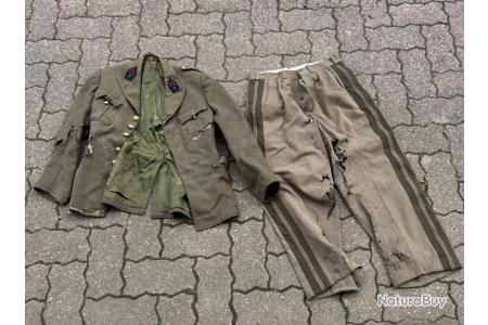 Vareuse pantalon Français WW2 1939/1945 officier mauvais état