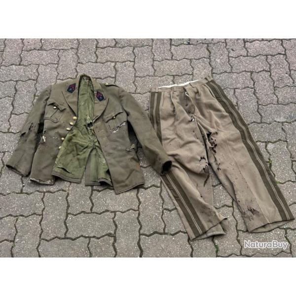 Vareuse pantalon Franais WW2 1939/1945 officier mauvais tat