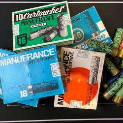 Lot de douilles et de boîtes cartouches vides Manufrance-Saint Étienne