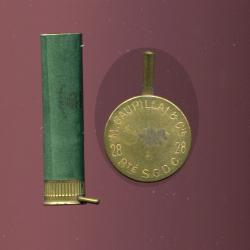 Cal. 28 à broche -Intéressante Marcel Gaupillat Bté SGDG - culot cranté - tube carton de vert 65 mm