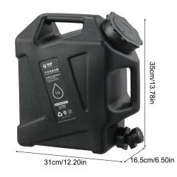 JERRICAN 12L AVEC POIGNEE CAMPING PECHE PIQUE NIQUE NOIR ARME GOURDE GRANDE CAPACITE