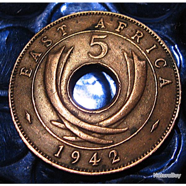 Afrique (east africa) piece 5 cents de 1942 Georgius V TTB