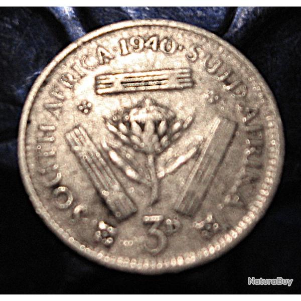 Afrique (east africa) piece de 3 pences argent 1940 Georgius V TTB