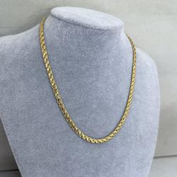 Joli collier tressé en or massif 18 carats - 45 cm - chaine