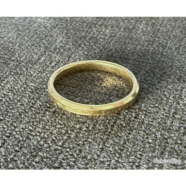 Epais anneau or jaune 18 carats - taille 54 - bague - alliance