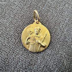 Pendentif or massif 18 carats - Saint Antoine de Padoue - Médaille religieuse