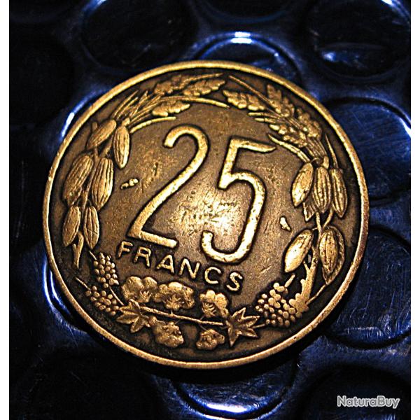 Afrique (cameroun) piece de 25 francs 1962 afrique equatoriale  TTB