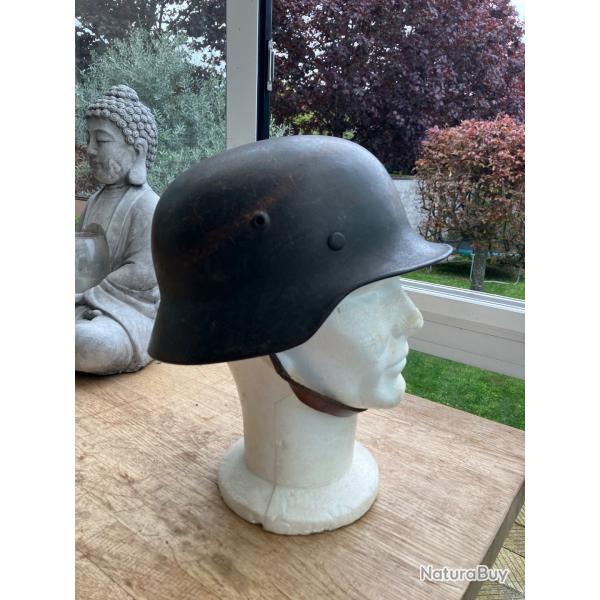 Casque allemand M40 nominatif complet - militaria - ww2