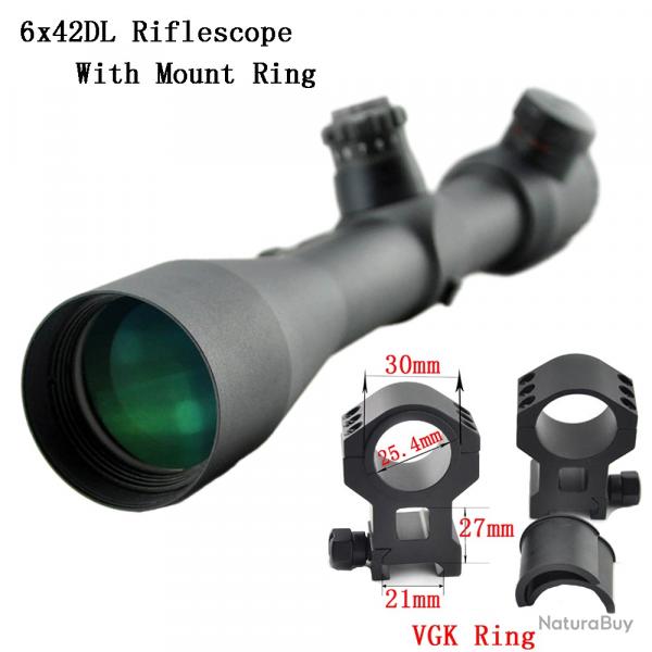 Visionking lunette de vise illumine VS6x42DL Sight with 21mm High rings LIVRAISON GRATUITE