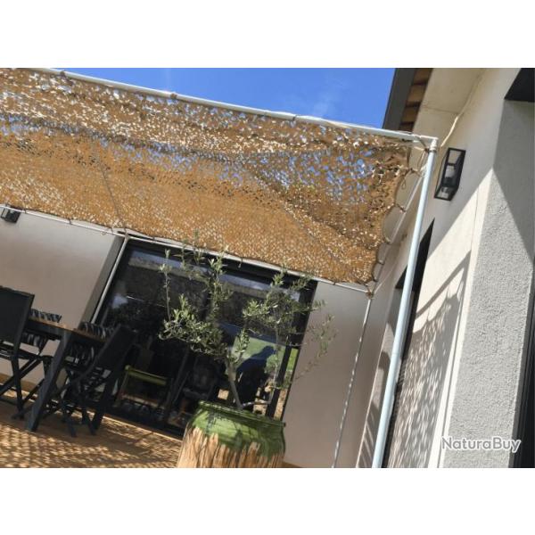 Filet de camouflage renforcé Bartavel - 80% d'ombrage - Sable 4x4m Sable