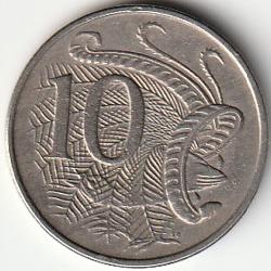Pièce de Monnaie AUSTRALIE - 1968 - 10 cents Elizabeth II 2e effigie