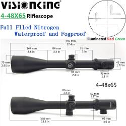 Visionking lunette de visée illuminée mise au point latérale Sight, 4-48x65