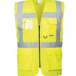 GILET EN 471 +ZIP + poche téléphone M noir