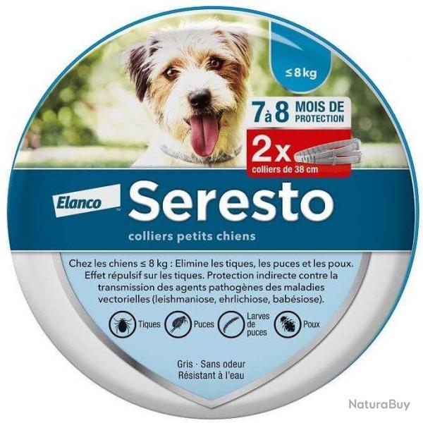 Lot de 2 colliers anti-parasites petits chiens SERESTO